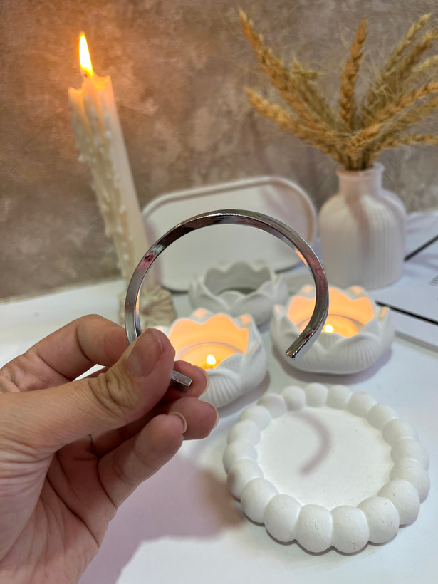 بنگل مردانه نقره ای استیل رنگ ثابت