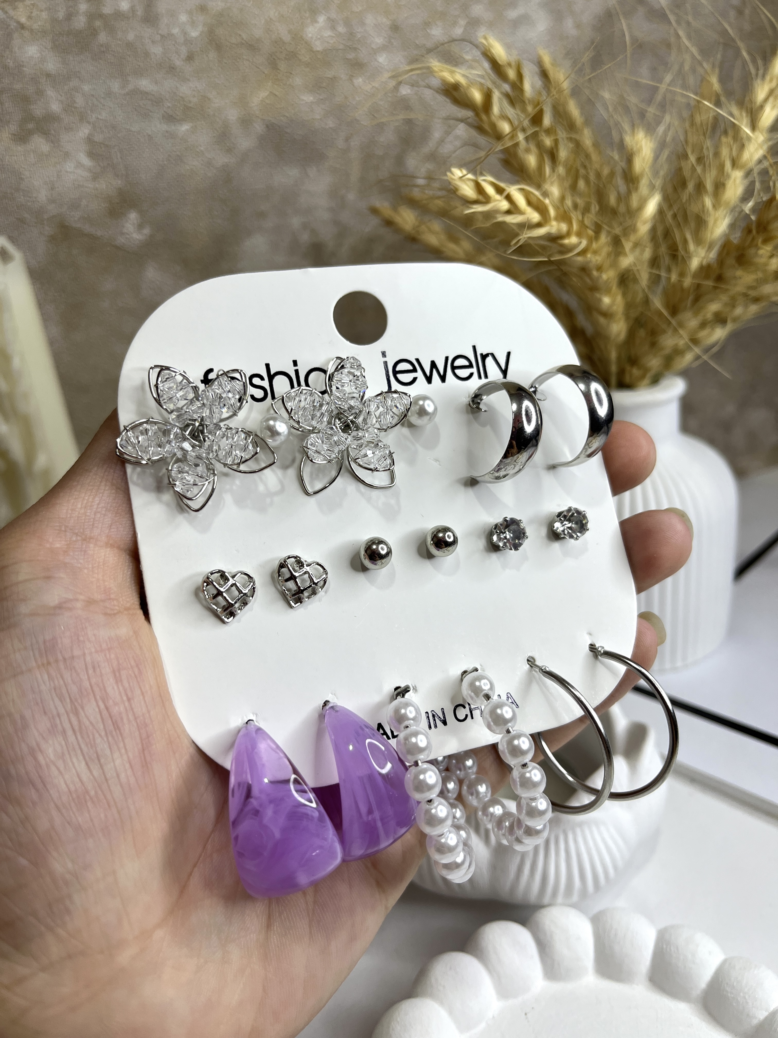گوشواره میخی نقره ای بدون حساسیت