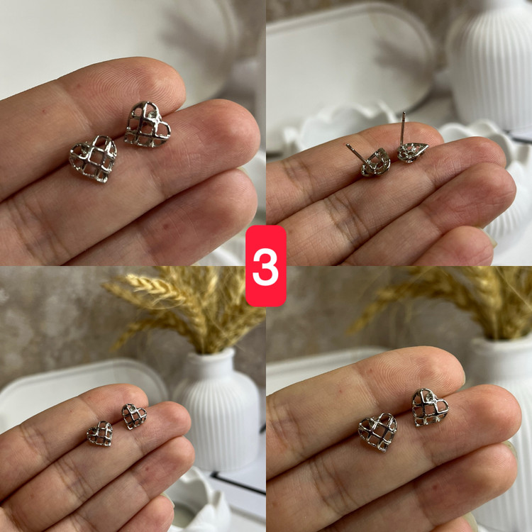گوشواره میخی نقره ای بدون حساسیت