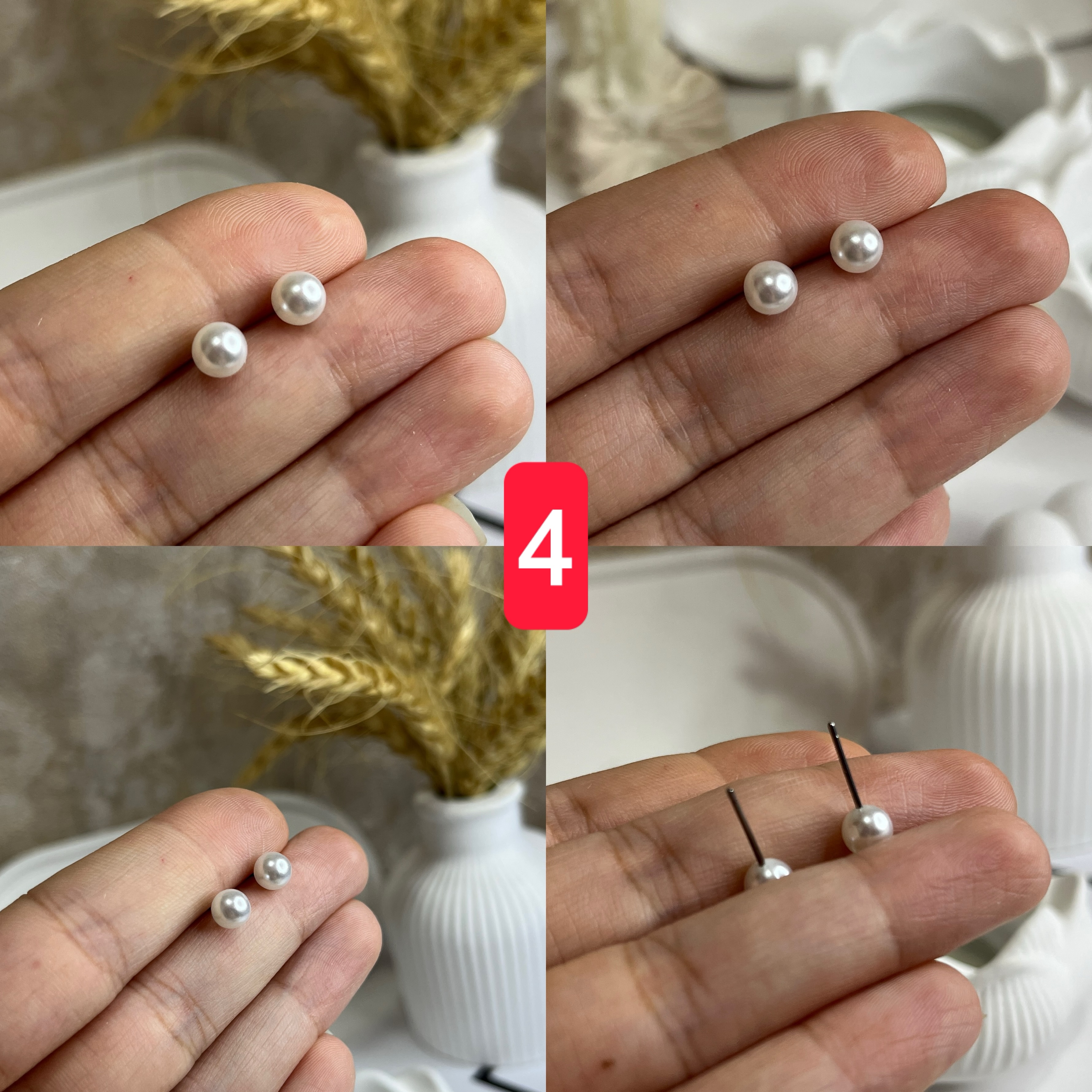 گوشواره میخی نقره ای بدون حساسیت