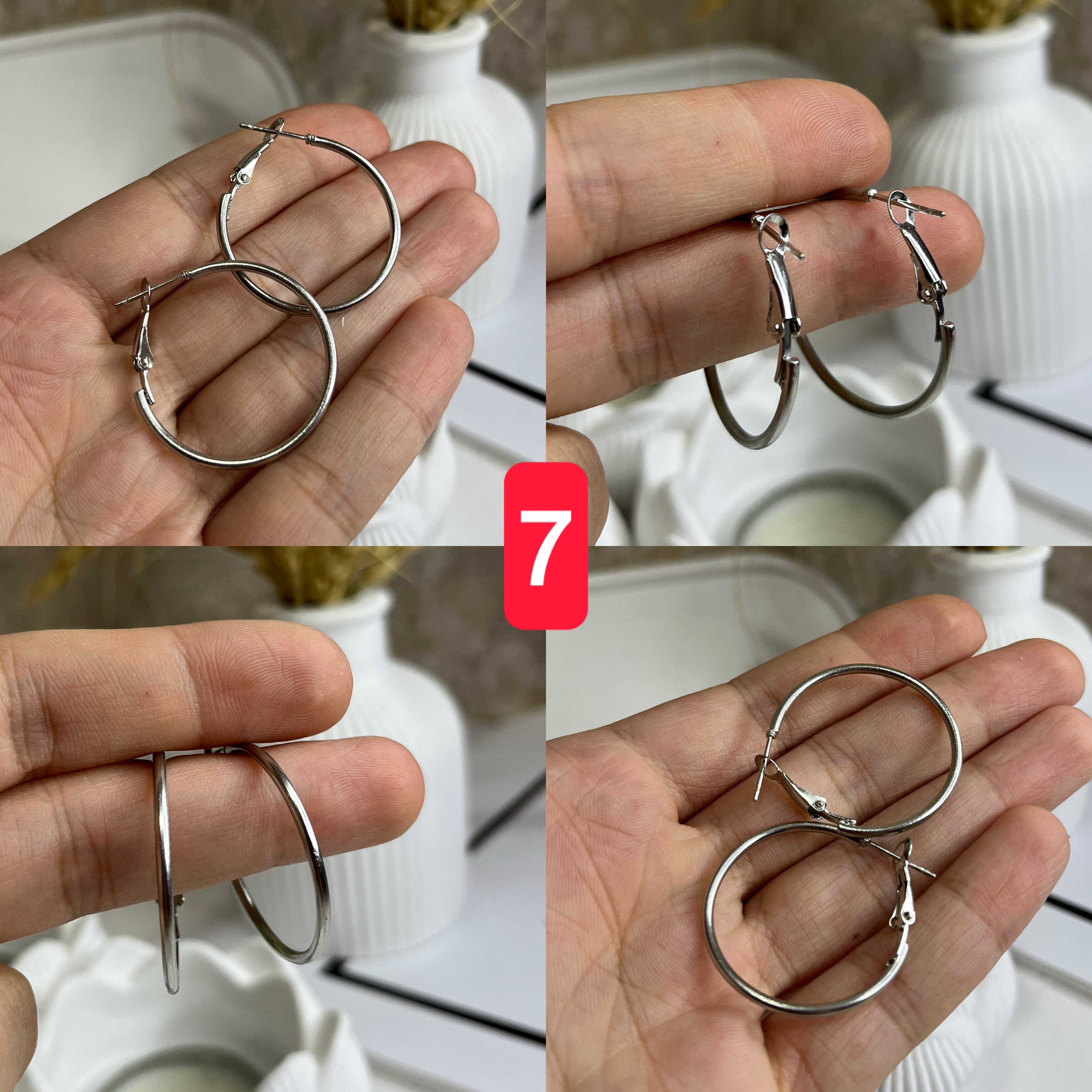 گوشواره میخی نقره ای بدون حساسیت