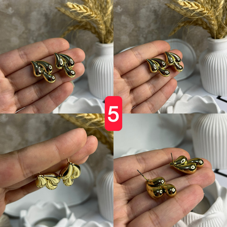 گوشواره میخی طلایی بدون حساسیت