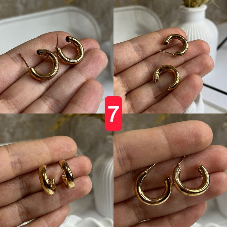 گوشواره میخی طلایی بدون حساسیت