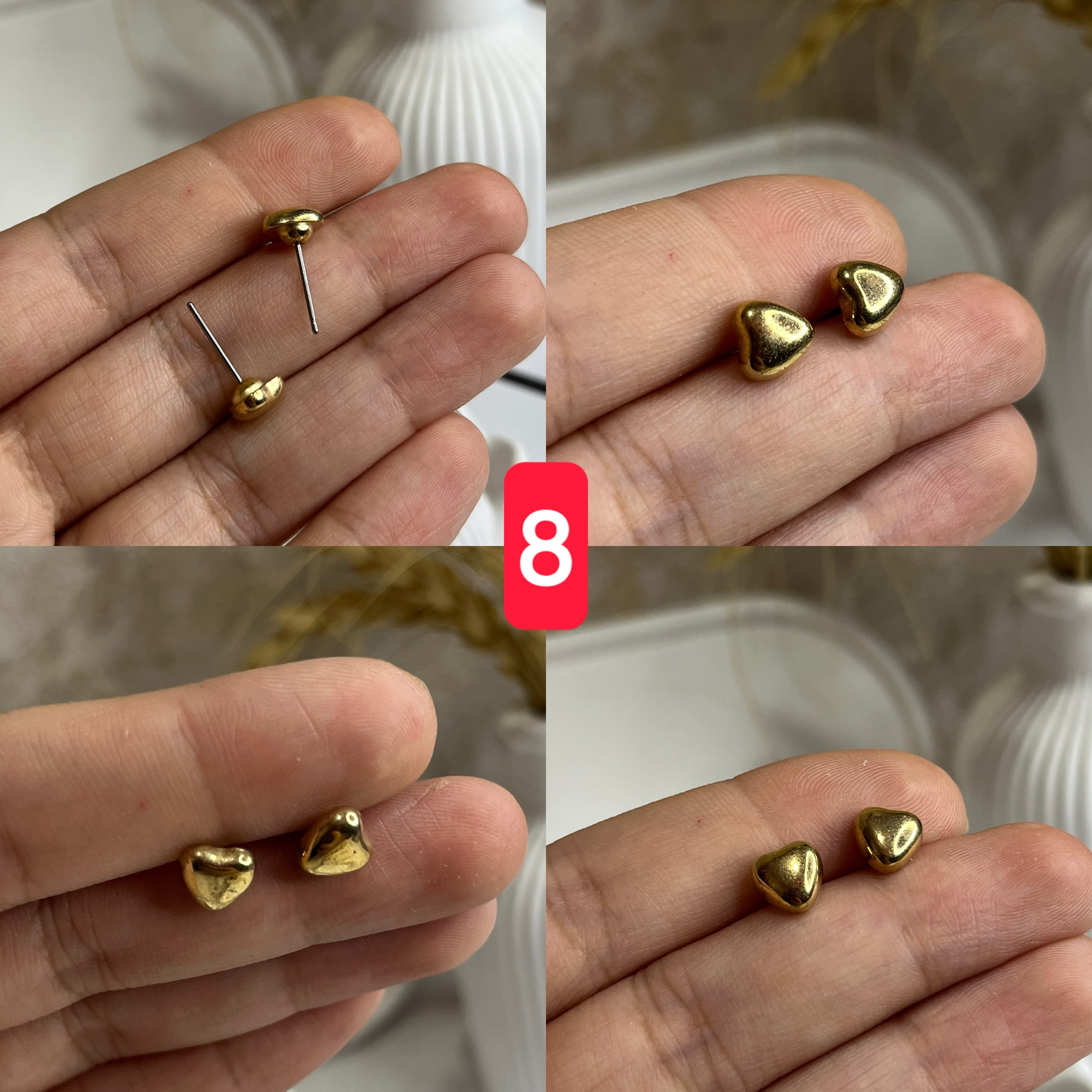 گوشواره میخی طلایی بدون حساسیت