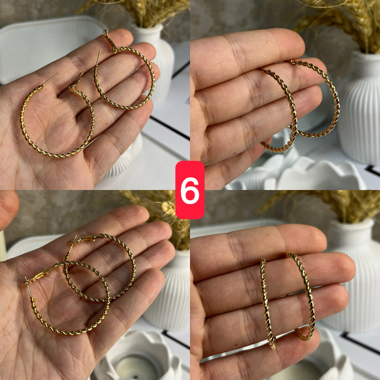 گوشواره میخی طلایی بدون حساسیت